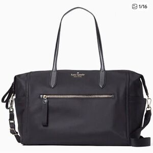 Kate Spade Black Chelsea Weekender Nylon Tote